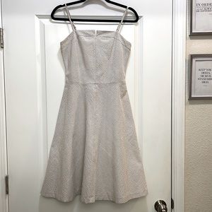 Pinstripe White and Khaki Isaac Mizrahi Summer Dress